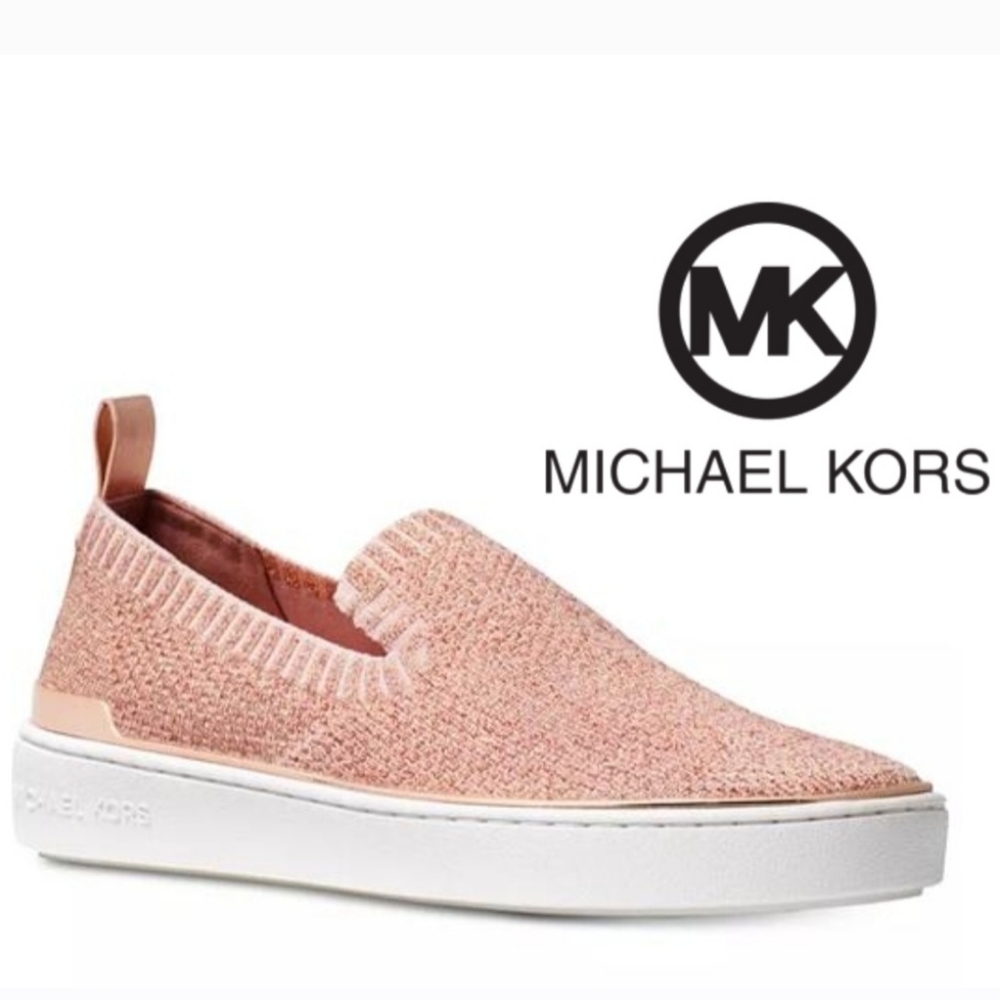 MICHAEL KORS Skylar Metallic Knit Slipon Sneakers